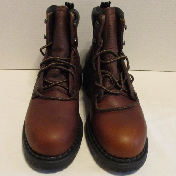 Red Wing Shoes Shoes - Red Wing Woman Size 6 Brown Black Lace Up Steel Toe Boots